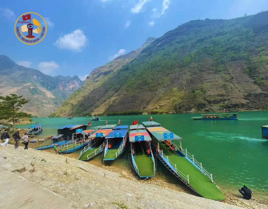 bến thuyền sông Nho Quế