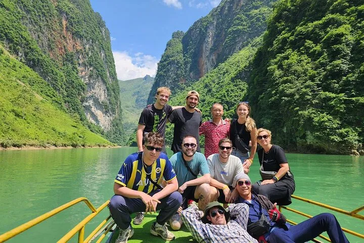 Take a boat ride along the Nho Que River