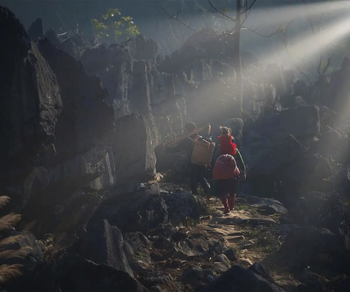 The people of Ha Giang lead a simple life, working hard amidst the mountains
