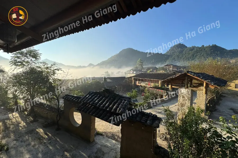 Travelers riding motorbikes through remote Ha Giang